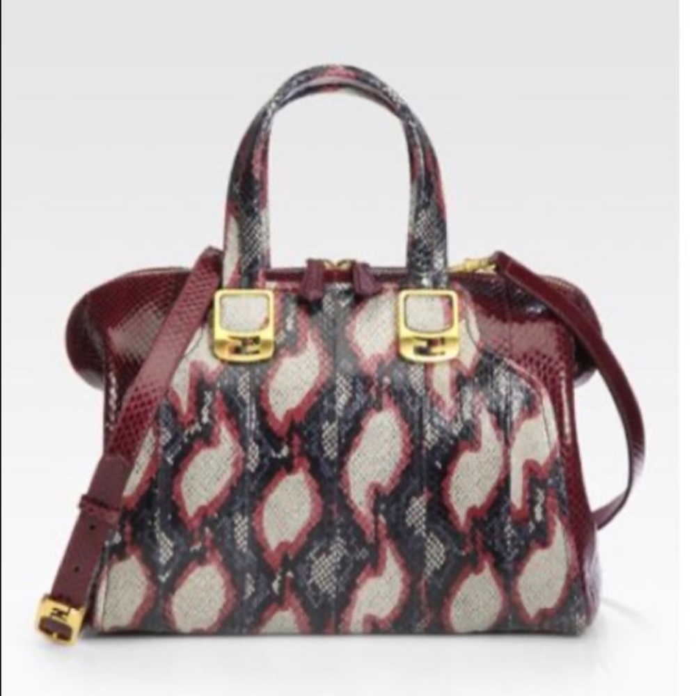 Fendi Ayers Python Top Handle Bag - Multicolor - image 1